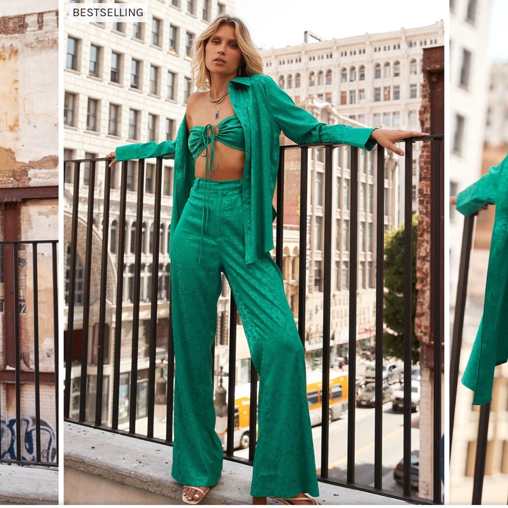 St. Barths Emerald Jacquard Pants